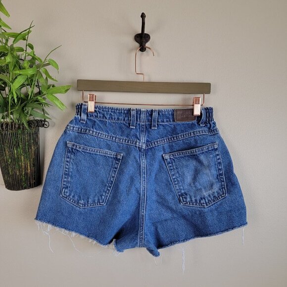 Vintage Double L.L. Bean Jean Shorts Comfort Elastic Waist High Rise Cutoff 4 - Picture 8 of 11